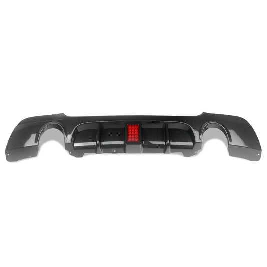 BMW E92 M-Sport Dual Exit Rear Diffuser w/ Rain Light Carbon Look