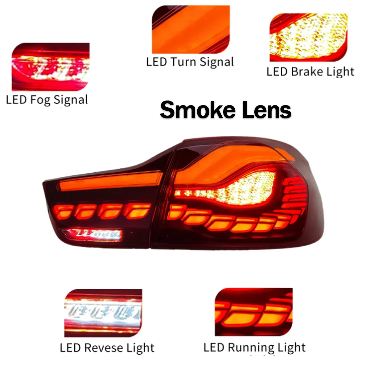 LED Tail Light Assembly for BMW 3 Series F30/F35 & F80 M3 (2013-2018) – Running Light, Brake, Reverse & Dynamic Turn Signal