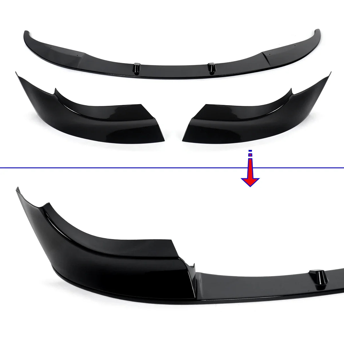 Glossy Black M Sport Front Bumper Lip Splitter for BMW 5 Series E60 M5 (2004-2010)